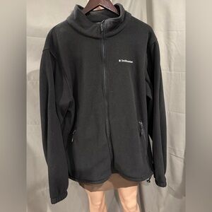 Landway Smithsonian Black Zip Up Fleece Jacket Size XL